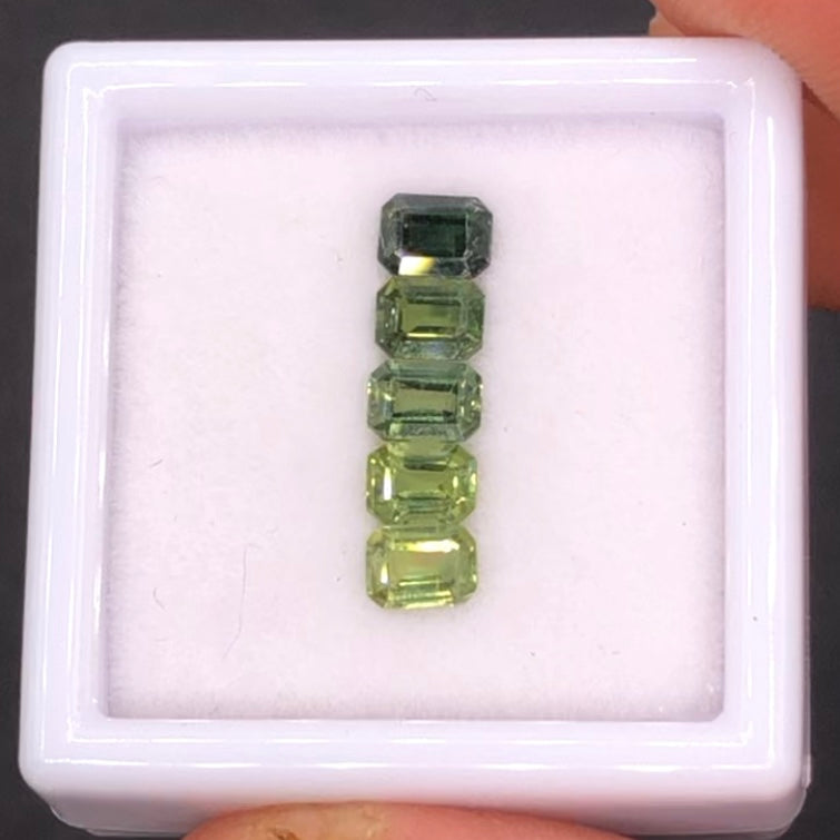 4x3mm Green Sapphire Emerald Cut Gem Lot