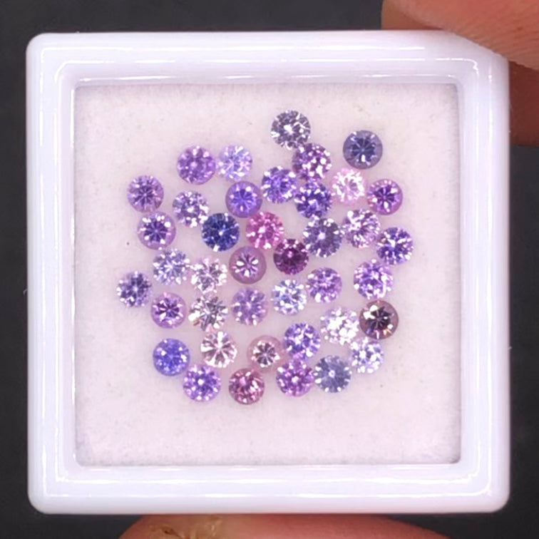 2.1-2.3mm Purple/Pink Sapphire Gem Lot