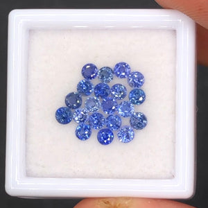 2.5-2.7mm Cornflower Blue Sapphire Gem Lot