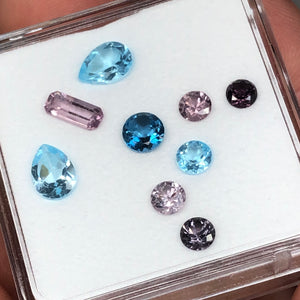 Icy Blue/Purple Spinel & Topaz Mixed Gem Lot