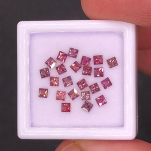 
            
                Load and play video in Gallery viewer, 2.3-2.4mm Red/Pink *Unheated* Sapphire Princess Cut Gem Lot
            
        